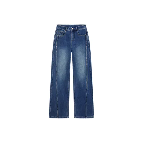 POWXV Винтажные синие женские джинсы