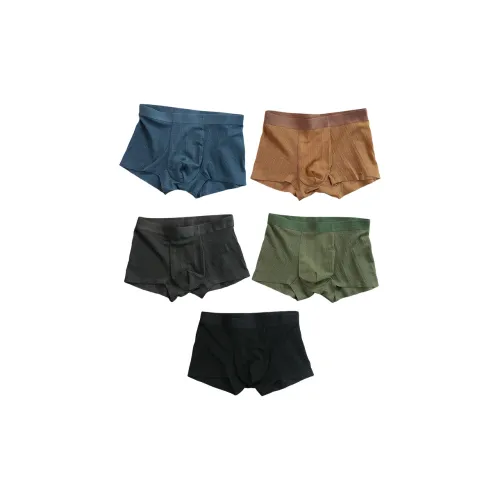 L'ALPINA 5 пачек Лазурный синий + Коричневый Желтый + Угольный серый + Гороховый зеленый + Черный мужские боксер-шорты