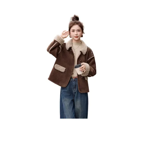 H YXIANG Бархат Feel Пальто Женское