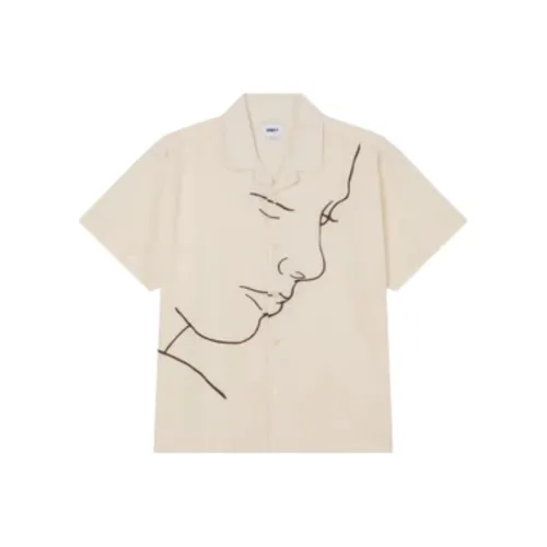 OBEY Короткий рукав льняная рубашка мужская