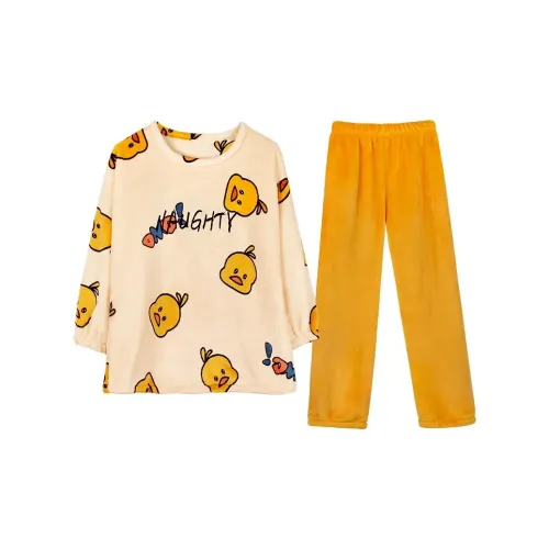 Dippanis Вышивка с принтом буквы утка женский пижамные комплекты