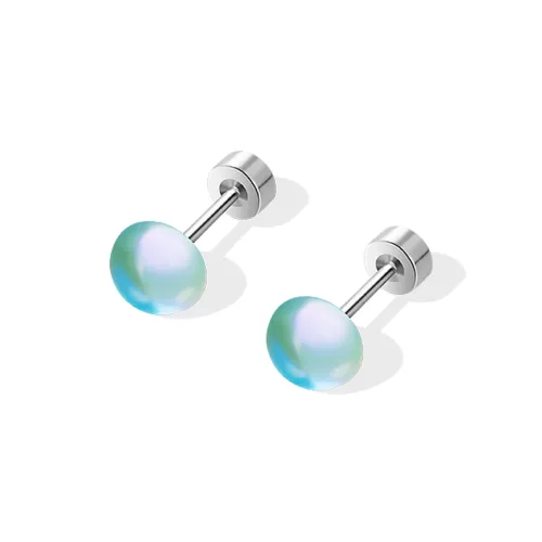 LELC Титановые стальные серьги-гвоздики женские