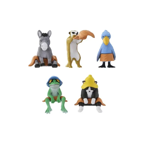 Bandai Животные Sauna 9 Счастливый Draw Одиночная капсульная игрушка Цельная коробка 5 шт