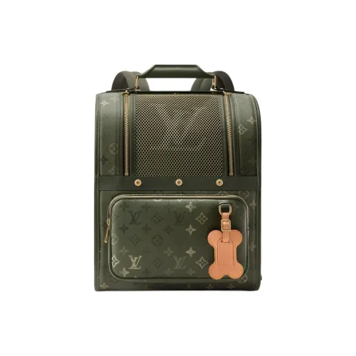 LOUIS VUITTON Монограмма Surplus Покрытый холст Рюкзак Сумка Мужская Хаки зеленый