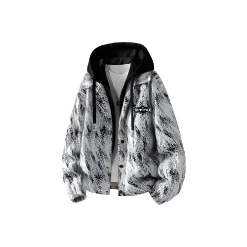 EMINU Экрю Флисовая подкладка Мужская пуховая куртка (пуховик)