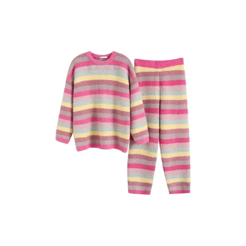 XIAOLIZI Радужный Полосы Женские Пижамные Комплекты
