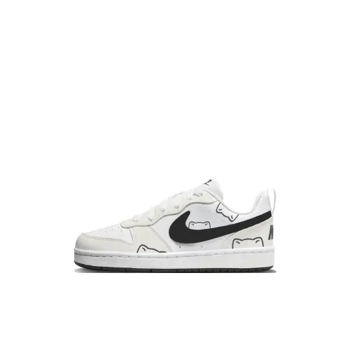 Nike Court Borough Stick Фигурка Медвежонок Устойчивые к истиранию Низкие Скейтборд Кроссовки Бежевые Детские