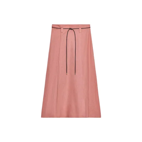 ZARA Бургундский Женские Повседневные Длинные Юбки