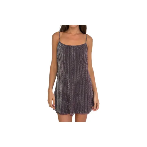 Motel Rocks Cheria Мини Платье С блестками плиссе коричневый Slip платье женское