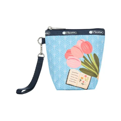 LeSportsac Ткань Кошелек для монет клатч мини унисекс цвет Afternoon цветы синий