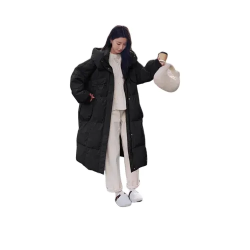 OURUOKE Черный Женский Пуховик