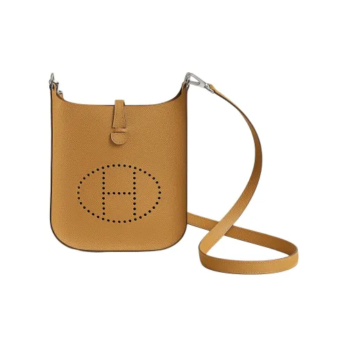 HERMES Evelyne Эпсомская кожа Сумка на плечо Женская 4B Печенье