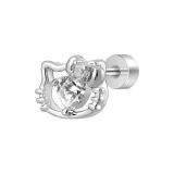 [Single] Белый Котенок Серьги с Цирконием