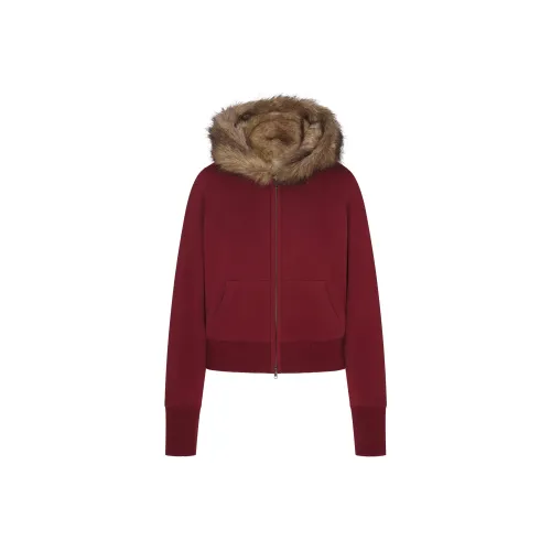 SKIMS Праздника Fw25 Хлопок Флис Искусственный мех Подкладка ZIP UP Толстовка Свитшот Женские