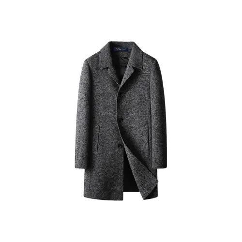 SLLAVIF Черный Серый Цвет Мужское Пальто