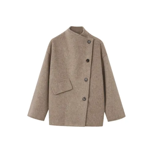 IWZI Молочный кофейный женский пальто