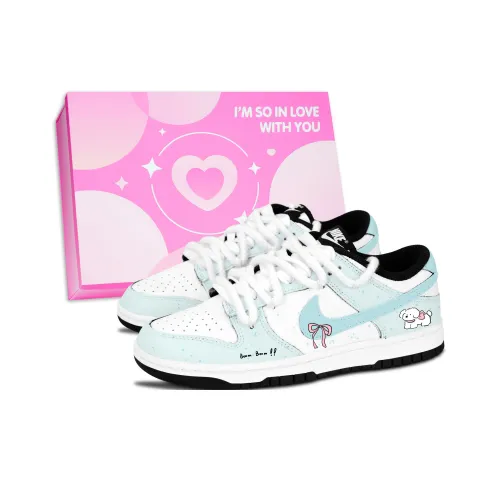 Nike Dunk Черный Белый Свежий Милый Устойчивый к истиранию Низкий Топ Скейтборд Кроссовки Унисекс Синий