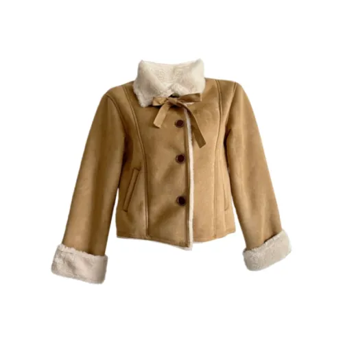 YGPRW Коричневый Женские Бархатные Куртки