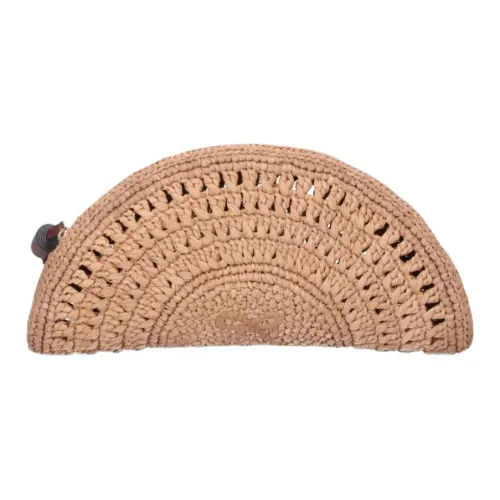 Anya Hindmarch Рафия Клатч Средний Женский Бежевый