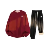 Бордовый (Tn Tangshi Mark Логотип на груди) + Черный (Tn Tangshi Mark Логотип на штанах)