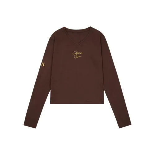 Attends Коричневый Женские T-рубашки