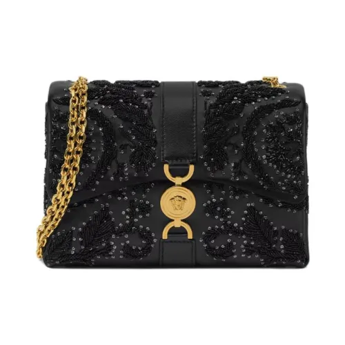 VERSACE Kleio Sheepskin Сумка через плечо Женская Черный Золото