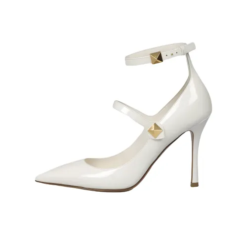 Valentino One Stud Узкий каблук Высокие каблуки Женские Белые