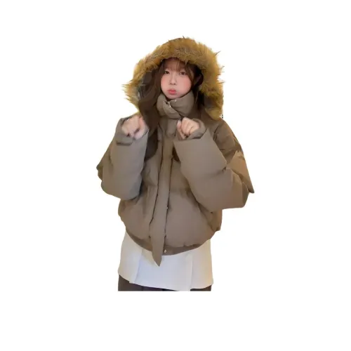 DANJUE Кофейный Унисекс Пуховики