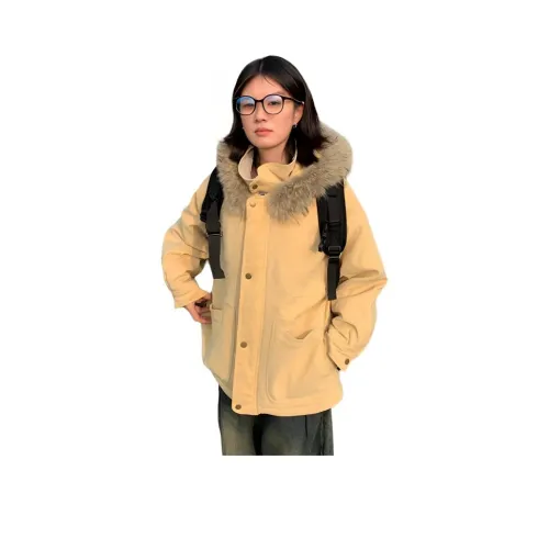 OURUOKE Светло-желтый женский пуховик