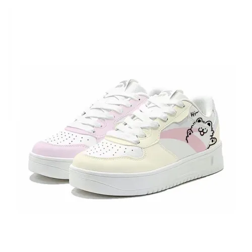 Anta Relaxed Износостойкий Легкий Противоскользящий Низкий Топ Скейтборд Кроссовки Унисекс Желтый Розовый Несовпадающие