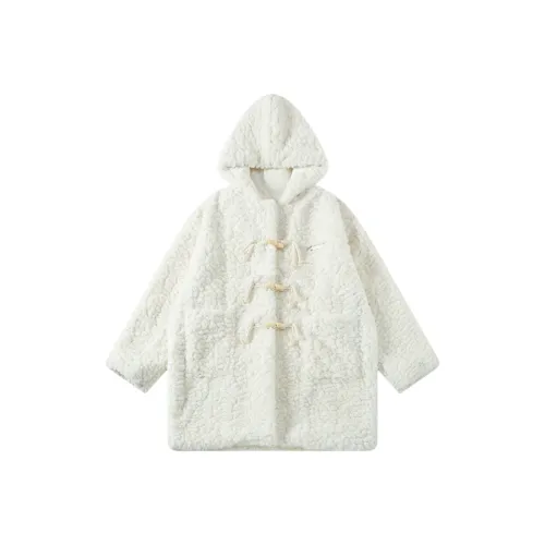 ZVJH Белый Утеплённый Женский Бархатный Куртка