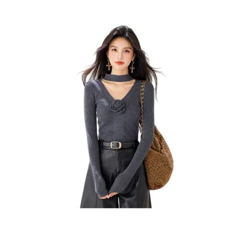 LANMOU Серый Женский Трикотаж