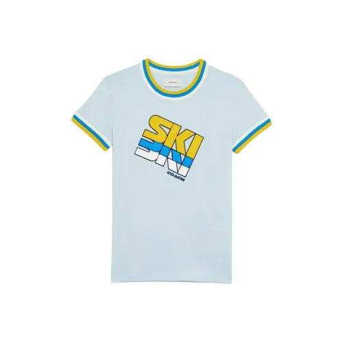 COACH T-Shirt Женская Светло-Синяя