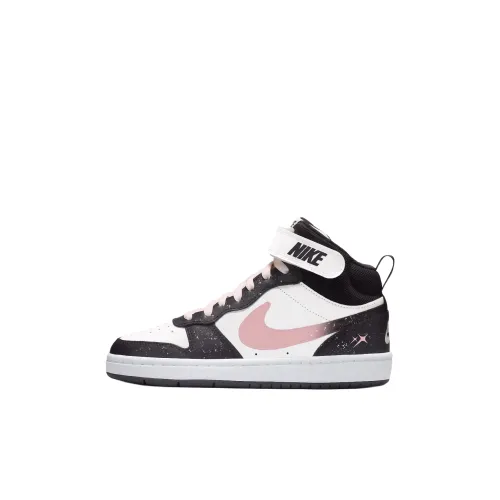 Nike Court Borough 2 Galaxy Pink Slip Resistant Abrasion Resistant MID Skateboard Shoes Black Pink Детские
