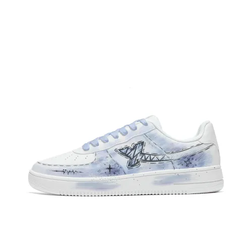XTEP Air Force One Slip-resistant Abrasion-resistant Low Top Skateboard Shoes Women's Purple White XTEP Air Force One Противоскользящие Износостойкие Низкие Кроссовки для скейтбординга Женские Фиолетовые Белые