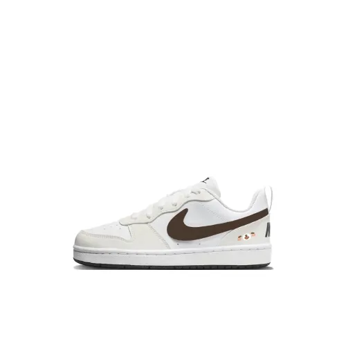 Nike Court Borough Молочный Коричневый Медвежонок Устойчивые к истиранию Низкие Кроссовки для скейтбординга Коричневый Детский