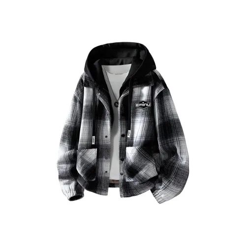 EMINU Черный Белый Мужские пуховики