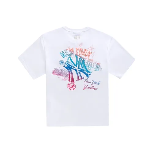MLB Base Logo New York Yankees Basic Collection 25SS Футболка Унисекс Стандартная Белая