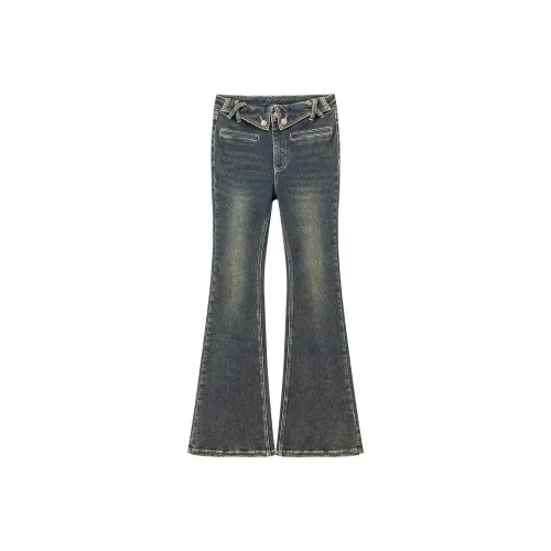 CHUU Темные джинсы синий женский