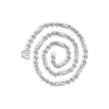 Ожерелье с круглыми бусинами, выточенные на токарном станке, шестигранное (серебряное)