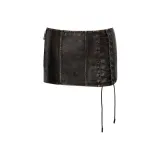 Кожаная юбка, на подкладке с леггинсами