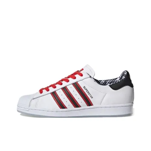 Adidas Originals SUPERSTAR Легкий Низкий Топ Скейтборд Кроссовки Унисекс Белый Черный Красный
