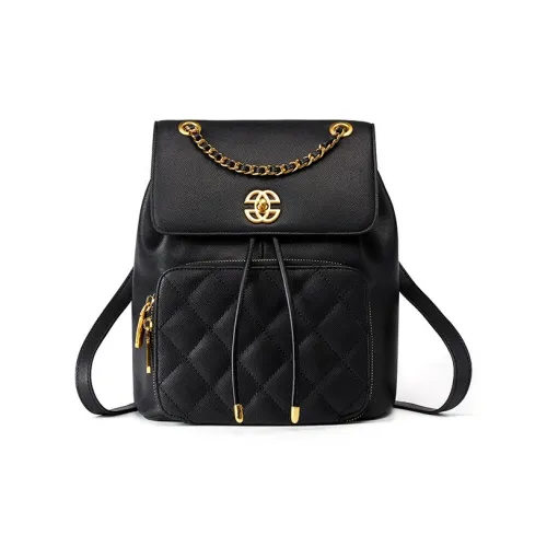 PESASRIE Рюкзак из коровьей кожи женский черный