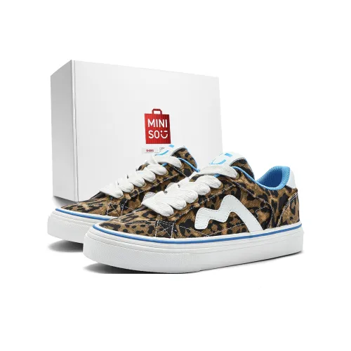 Miniso Скейтборд Кроссовки Низкие Топ Хаки Коричневый Синий Унисекс