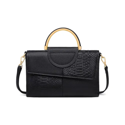 C°BANNER Коровья кожа Сумка через плечо средний размер женский черный