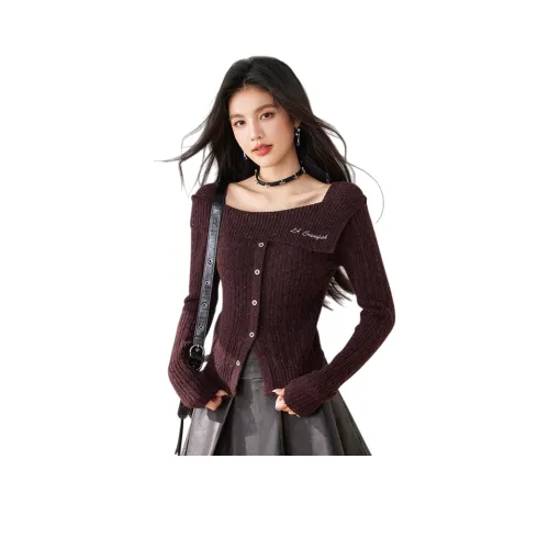 LANMOU Коричневый Женский Трикотаж