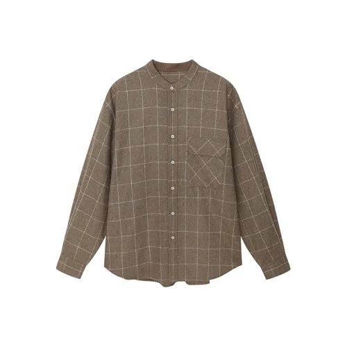 NANS STUDIO Хаки Хаки Коричневый Мужские Рубашки