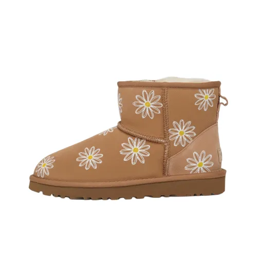 UGG CLASSIC MINI Китайский стиль с принтом 7 теплоизоляционный устойчивый к истиранию короткий сноубутсы женский
