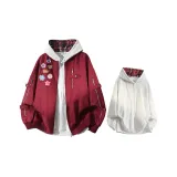 Бордовый + Белый Серый Свитшот