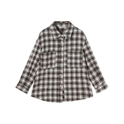 XIANGYING Кофейная клетка Женские рубашки